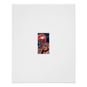Vurig Kosmisch Portret Gloeiende Paddenstoel Perfect Poster