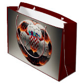 Vurig Kroatisch Voetbal Groot Cadeauzakje (Achterkant Gekanteld)