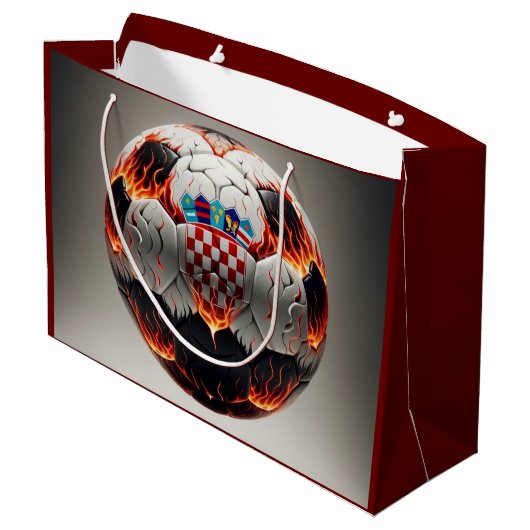 Vurig Kroatisch Voetbal Groot Cadeauzakje (Achterkant Gekanteld)