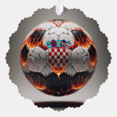 Vurig Kroatisch Voetbal Ornament Kaart (Achterkant)