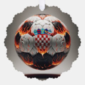Vurig Kroatisch Voetbal Ornament Kaart (Voorkant)