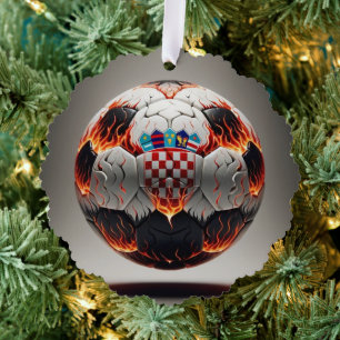 Vurig Kroatisch Voetbal Ornament Kaart