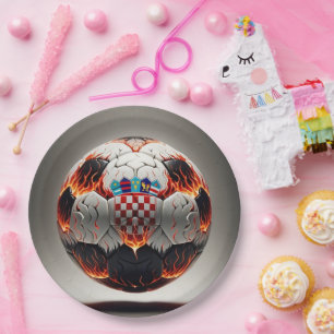 Vurig Kroatisch Voetbal Papieren Bordje