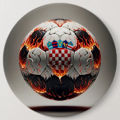 Vurig Kroatisch Voetbal Ronde Button 6,0 Cm (Voorkant)