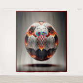 Vurig Kroatisch Voetbal Wandkleed (Voorkant)