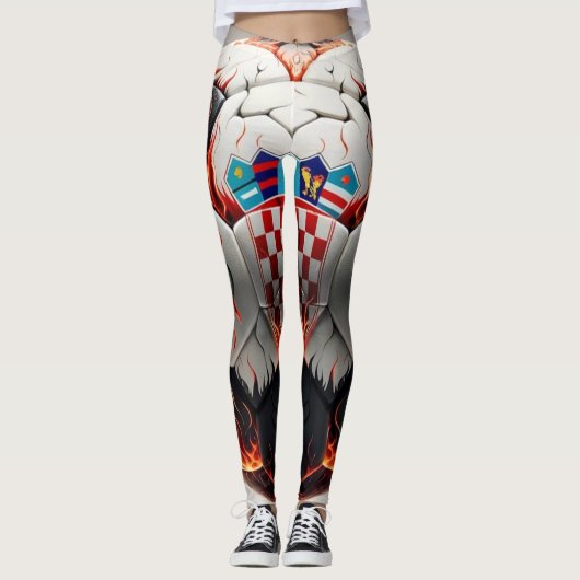 Vurig Kroatische Voetbal Leggings (Voorkant)
