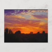 Vurig Landschap Bij Zonsondergang Briefkaart (Voorkant)