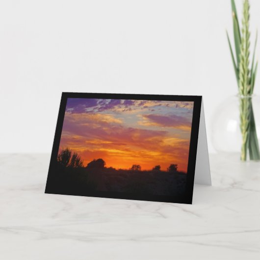 Vurig Landschap Bij Zonsondergang Kaart (Voorkant)