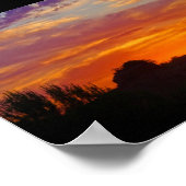 Vurig Landschap Bij Zonsondergang Poster (Hoek)