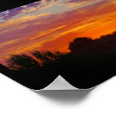 Vurig Landschap Bij Zonsondergang Poster (Hoek)