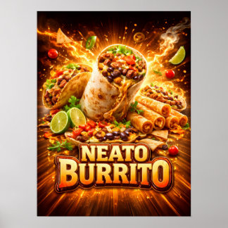 Vurig Mexicaans Burrito Kunst Poster