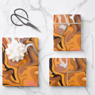 Vurig Oranje Abstracte Draaikolk Inpakpapier Vel