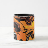 Vurig Oranje Abstracte Wervelpatroon Mok (Midden)