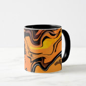 Vurig Oranje Abstracte Wervelpatroon Mok (Voorkant rechts)