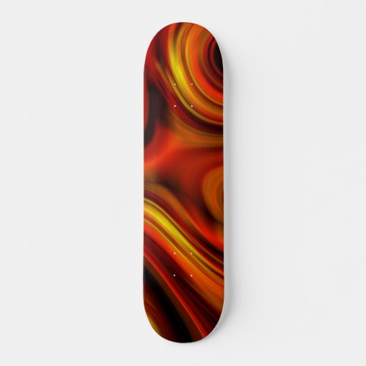 Vurig Oranje en Geel Patroon Skateboard (Voorkant)