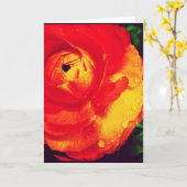 Vurig Oranje Ranunculus Leeg Wenskaart Kaart (Gele Bloem)