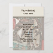 Vurig Paard Draaimolen Potlood Kunst Feestje Kaart (Voorkant)