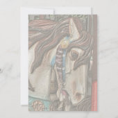 Vurig Paard Draaimolen Potlood Kunst Feestje Kaart (Achterkant)