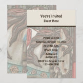 Vurig Paard Draaimolen Potlood Kunst Feestje Kaart (Voorkant / Achterkant)