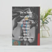 Vurig Paard Draaimolen Zwart-Wit Feest Kaart (Staand voorkant)