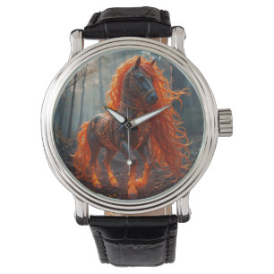 🔥 Vurig Paard Kunst Voor Krachtige Stijl ⌚ Horloge