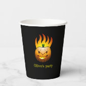 Vurig pompoengezicht papieren bekers (Achterkant)