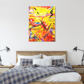 Vurig Primaire Abstract Canvas Afdruk (Insitu (Slaapkamer))