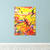 Vurig Primaire Abstract Canvas Afdruk (Insitu (Houten vloer))