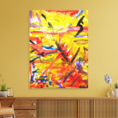 Vurig Primaire Abstract Canvas Afdruk (Insitu (Woonkamer))