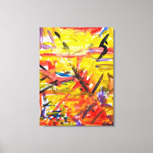 Vurig Primaire Abstract Canvas Afdruk (Voorkant)