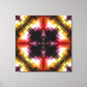 Vurig Prisma Abstract met Stralend Rood & Gouden G Canvas Afdruk