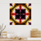 Vurig Prisma Abstract met Stralend Rood & Gouden G Poster (Keuken)