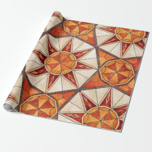 Vurig Rode en Oranje Steruitbarsting - Geometrisch Cadeaupapier