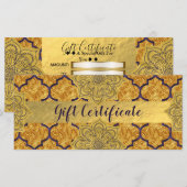 Vurig Rood Goud Koninklijke Indiase Cadeaubon (Voorkant / Achterkant)