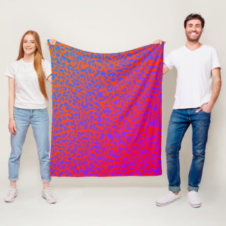 Vurig Rood Oranje Paarse Grote Luipaardprint Fleece Deken