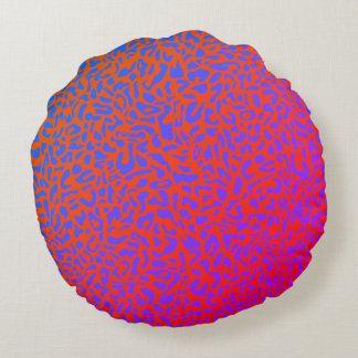 Vurig Rood Oranje Paarse Grote Luipaardprint Rond Kussen