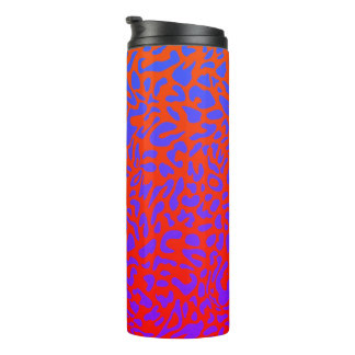 Vurig Rood Oranje Paarse Grote Luipaardprint Thermosbeker