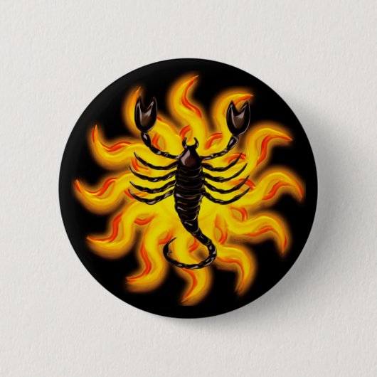 Vurig Schorpioen Ronde Button 5,7 Cm (Voorkant)