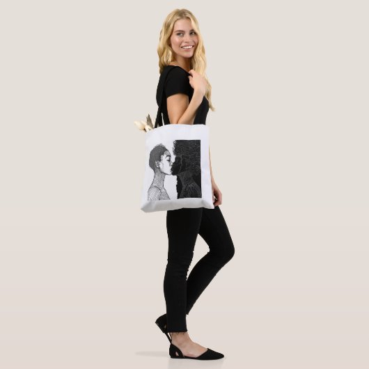 vurig tote bag (Op model)