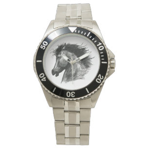 Vurig Wild Paard Horloge