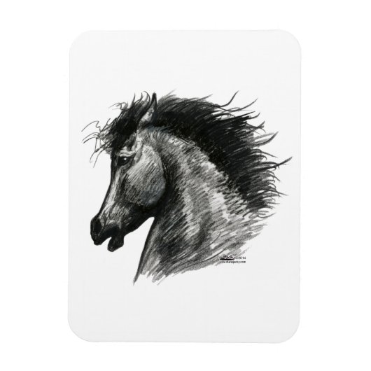 Vurig Wild Paard Magneet (Verticaal)