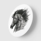 Vurig Wild Paard Ronde Klok (Hoek)