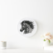 Vurig Wild Paard Ronde Klok (Huis)