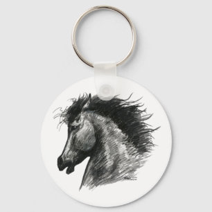 Vurig Wild Paard Sleutelhanger