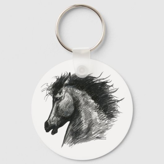 Vurig Wild Paard Sleutelhanger (Voorkant)