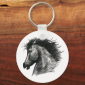 Vurig Wild Paard Sleutelhanger (Voorkant)