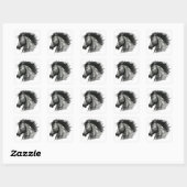 Vurig Wild Paard Vierkante Sticker (Vel)