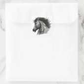 Vurig Wild Paard Vierkante Sticker (Tas)
