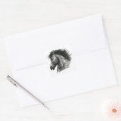 Vurig Wild Paard Vierkante Sticker (Envelop)