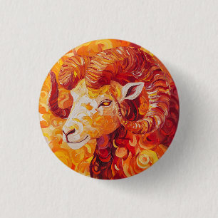 Vurig Zon Capricorn Geest Ronde Button 3,2 Cm
